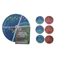 BAMBOO COASTERS, LUTHER CORA SET OF 6