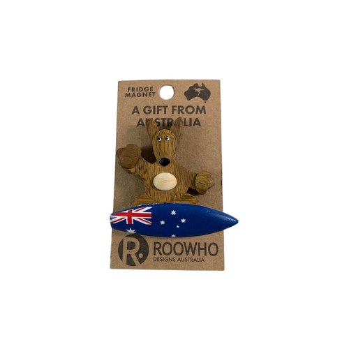 MAGNET WOODY'S KANGAROO SURFING WITH AUSTRALIA FLAG (x12)