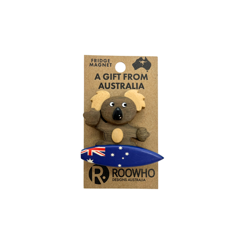 MAGNET WOODY'S KOALA SURFING WITH AUST FLAG (x12)