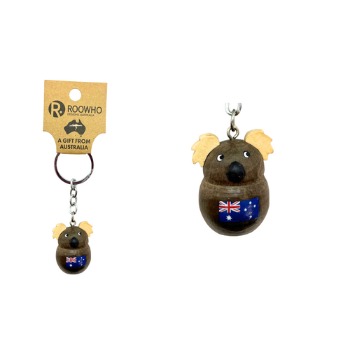 KEYCHAIN WOODY'S BEADS KOALA WITH AUST FLAG (x12)